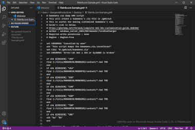 Screenshot of a .gm9 file in Microsoft Visual Studio Code 1.55
