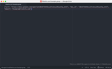 Screenshot of a .gmap file in GitHub Atom