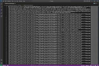 Screenshot of a .gml file in Microsoft Visual Studio Code 1.8