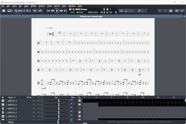 Screenshot of a .gpx file in Arobas Music Guitar Pro 7.6