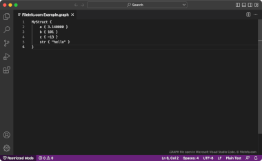 Screenshot of a .graph file in Microsoft Visual Studio Code