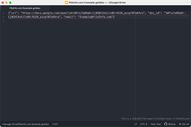 Screenshot of a .gslides file in GitHub Atom