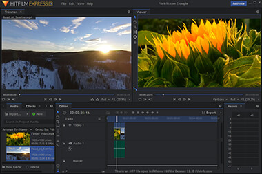 Screenshot of a .hfp file in FXhome HitFilm Express