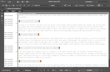 Screenshot of a .icml file in Adobe InCopy 2023