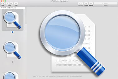 Screenshot of a .icns file in Apple Preview 10