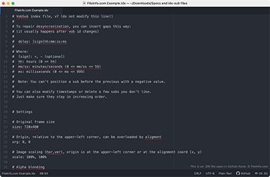 Screenshot of a .idx file in GitHub Atom