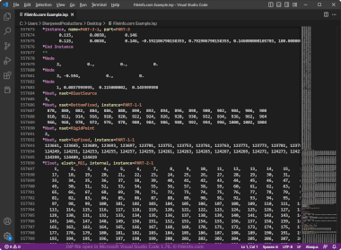 Screenshot of a .inp file in Microsoft Visual Studio Code 1.76