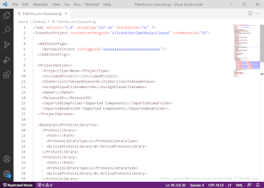 Screenshot of a .ipj file in Microsoft Visual Studio Code
