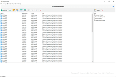 Screenshot of a .itf file in Glorylogic Image Tuner 8.1