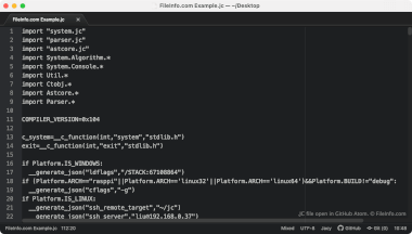 Screenshot of a .jc file in GitHub Atom