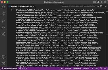 Screenshot of a .jet file in Microsoft Visual Studio Code