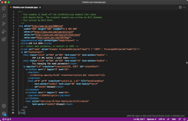 Screenshot of a .jspx file in Microsoft Visual Studio Code