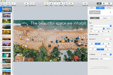 Screenshot of a .key file in Apple Keynote 10.1