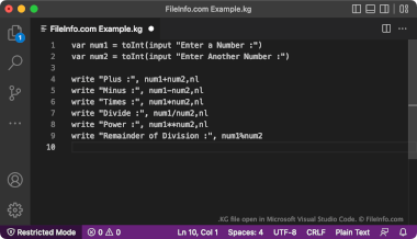 Screenshot of a .kg file in Microsoft Visual Studio Code