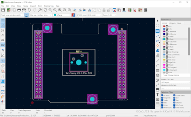 Screenshot of a .kicad_pcb file in KiCad 9