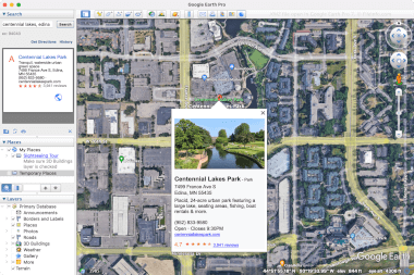 Screenshot of a .kmz file in Google Earth Pro 7.3