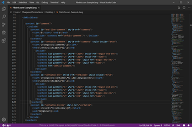 Screenshot of a .lang file in Microsoft Visual Studio Code 1