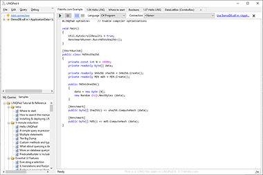 Screenshot of a .linq file in LINQPad 6