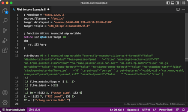 Screenshot of a .ll file in Microsoft Visual Studio Code