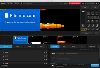 Screenshot of a .lsproj file in Livestream Studio 6