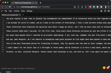 Screenshot of a .ltxd file in Light Text Editor