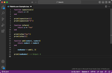 Screenshot of a .luau file in Microsoft Visual Studio Code