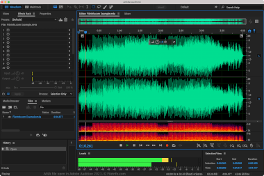 Screenshot of a .m4a file in Adobe Audition 2021