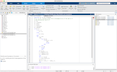 Screenshot of a .m file in The MathWorks MATLAB R2023a