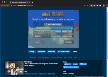 Screenshot of a .mbw file in Zanzlanz Mine Blocks