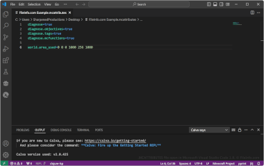 Screenshot of a .mcattributes file in Microsoft Visual Studio Code 1.8