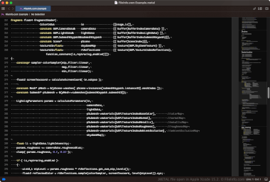 Screenshot of a .metal file in Apple Xcode 15.2