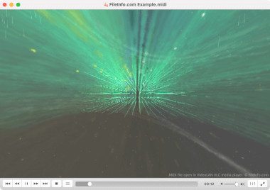 Screenshot of a .midi file in VideoLAN VLC media player