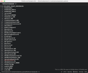 Screenshot of a .milk file in GitHub Atom