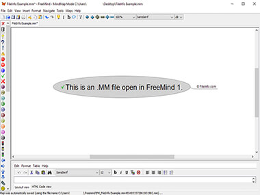 Screenshot of a .mm file in FreeMind 1