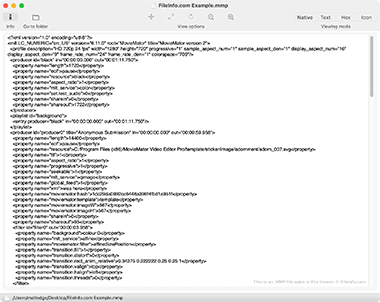 Screenshot of a .mmp file in File Viewer
