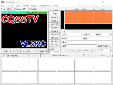 Screenshot of a .mmv file in MMSSTV