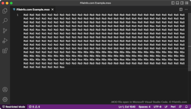 Screenshot of a .moo file in Microsoft Visual Studio Code