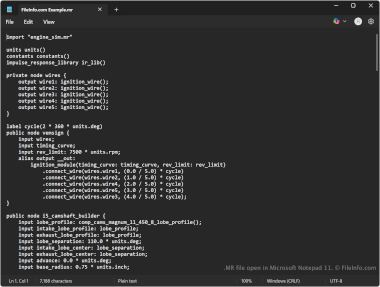 MR file open in Microsoft Notepad