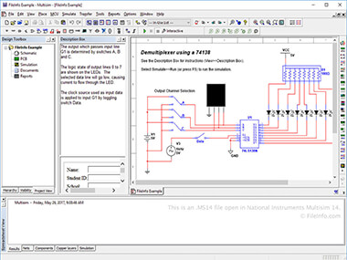 Screenshot of a .ms14 file in National Instruments Multisim 14
