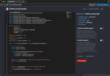 Screenshot of a .nix file in Niotron IDE