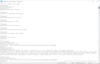 Screenshot of a .nlp file in Microsoft Notepad