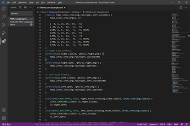 Screenshot of a .nml file in Microsoft Visual Studio Code 1.48