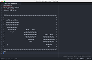 Screenshot of a .nsnake file in GitHub Atom