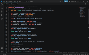 Screenshot of a .nu file in Microsoft Visual Studio Code 1.1
