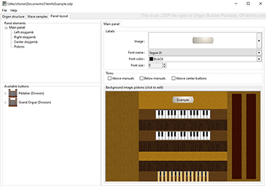 Screenshot of a .odp file in Organ Builder Portable