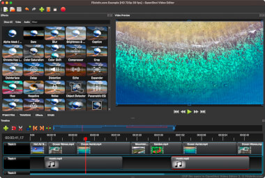 Screenshot of a .osp file in OpenShot Video Editor 3