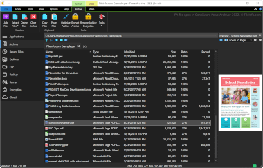 Screenshot of a .pa file in ConeXware PowerArchiver 2022