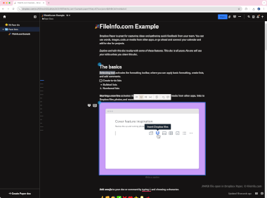 Screenshot of a .paper file in Dropbox Paper