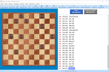 Screenshot of a .pdn file in Dragon Draughts 4.5