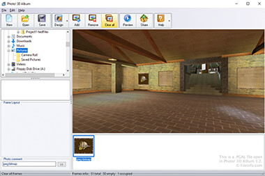 Screenshot of a .pgal file in Photo! 3D Album 1.2
